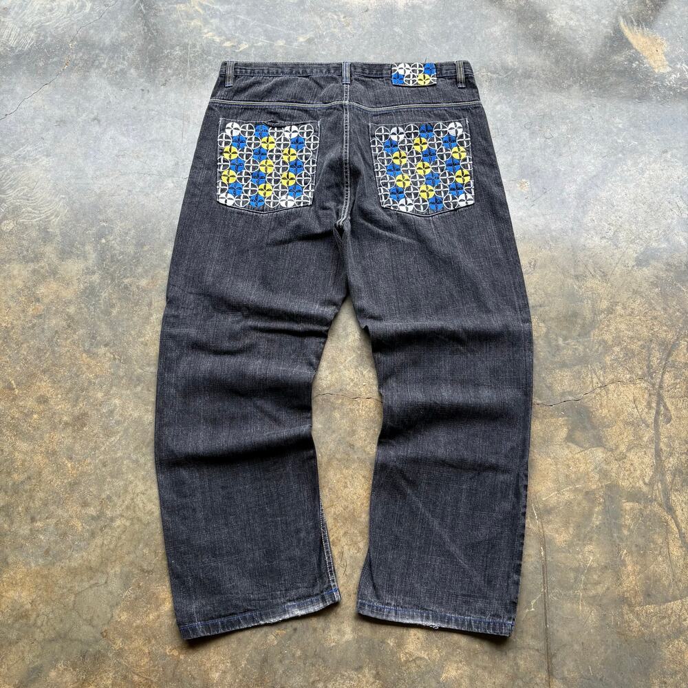 Crazy Vintage Baggy Wild Embroidered‎ Y2K Jeans